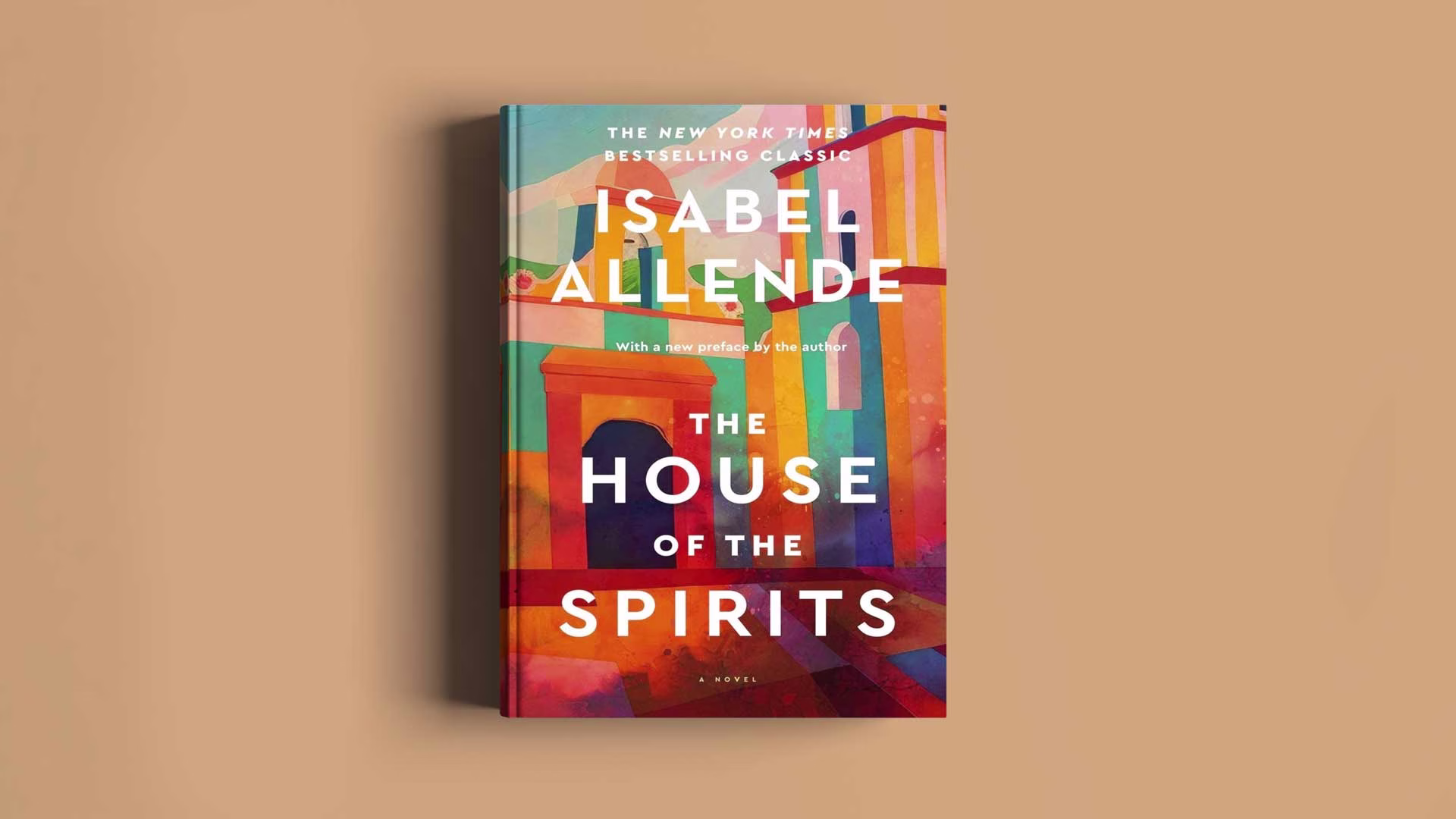 View of the front cover of the book "The House of the Spirits" by Isabel Allende